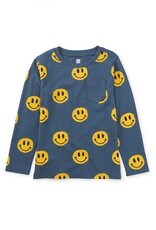 Tea Collection L/S Printed Pocket Tee Smile a While