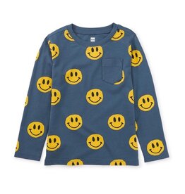 Tea Collection SALE L/S Printed Pocket Tee Smile a While
