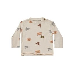 Rylee + Cru Inc. SALE RAW EDGE L/S TEE FLAGS NATURAL