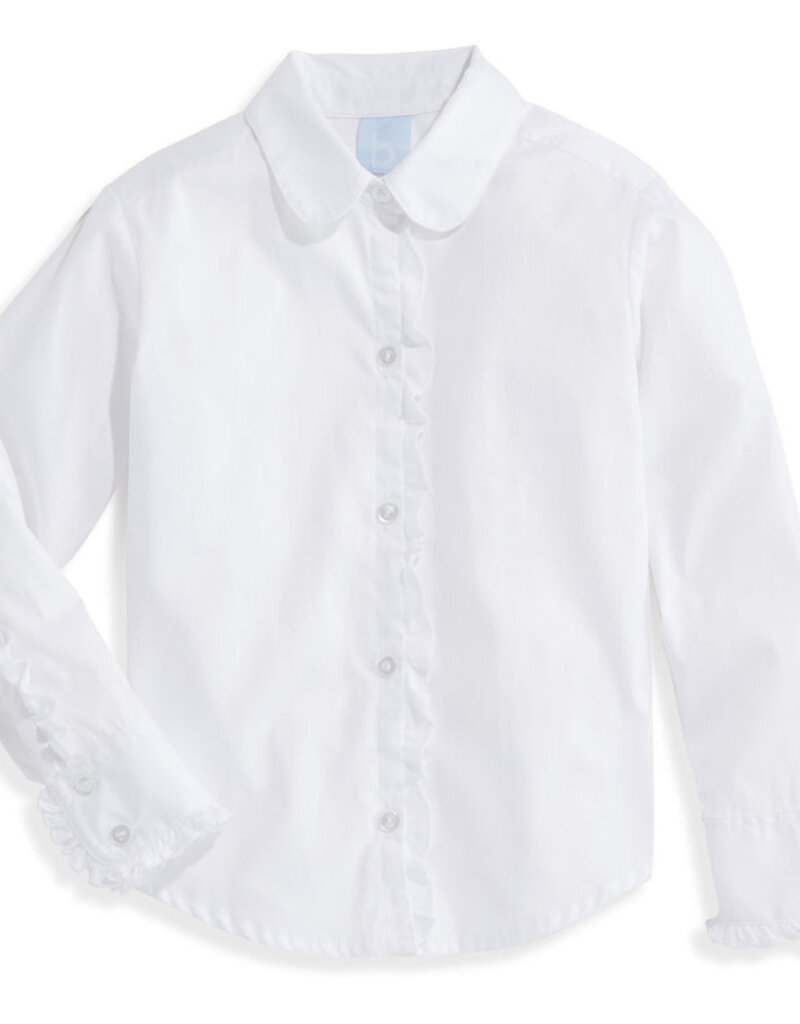 bella bliss Ruffled Buttondown Shirt White