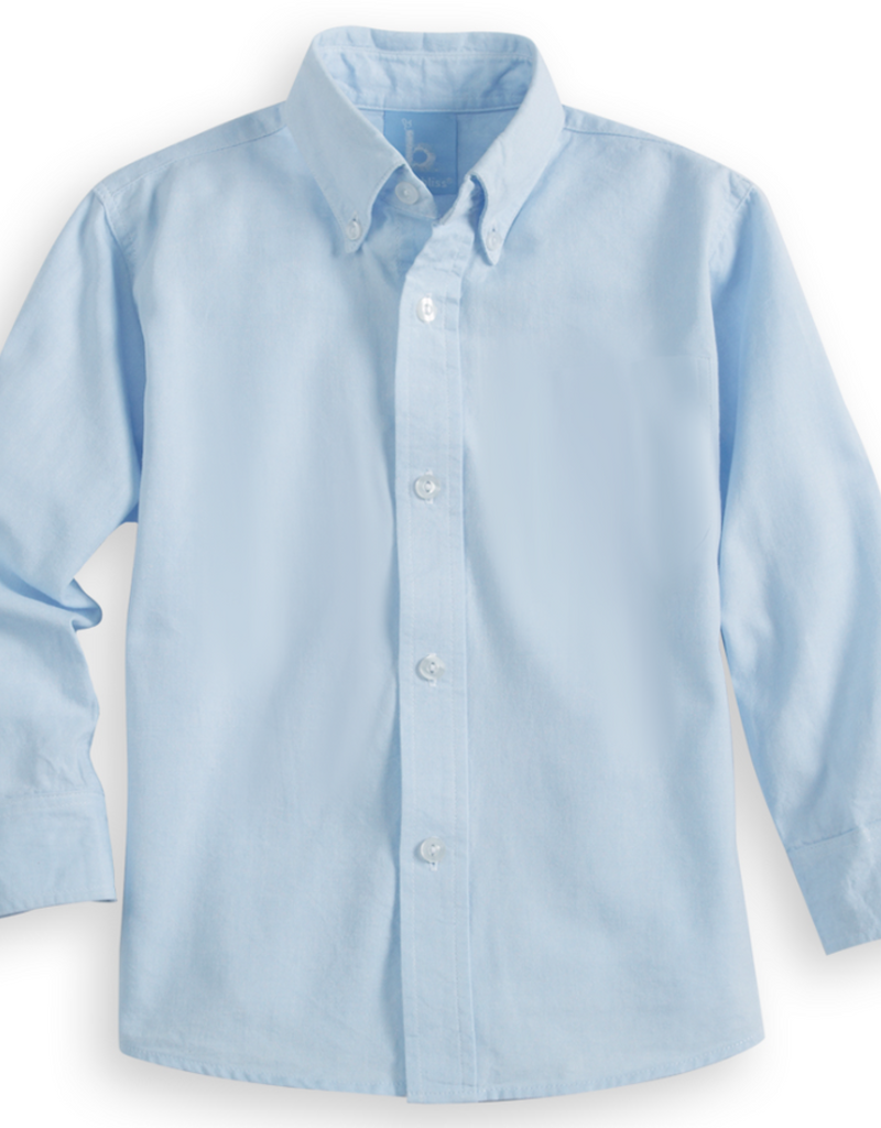 bella bliss Oxford Buttondown Shirt Solid Blue