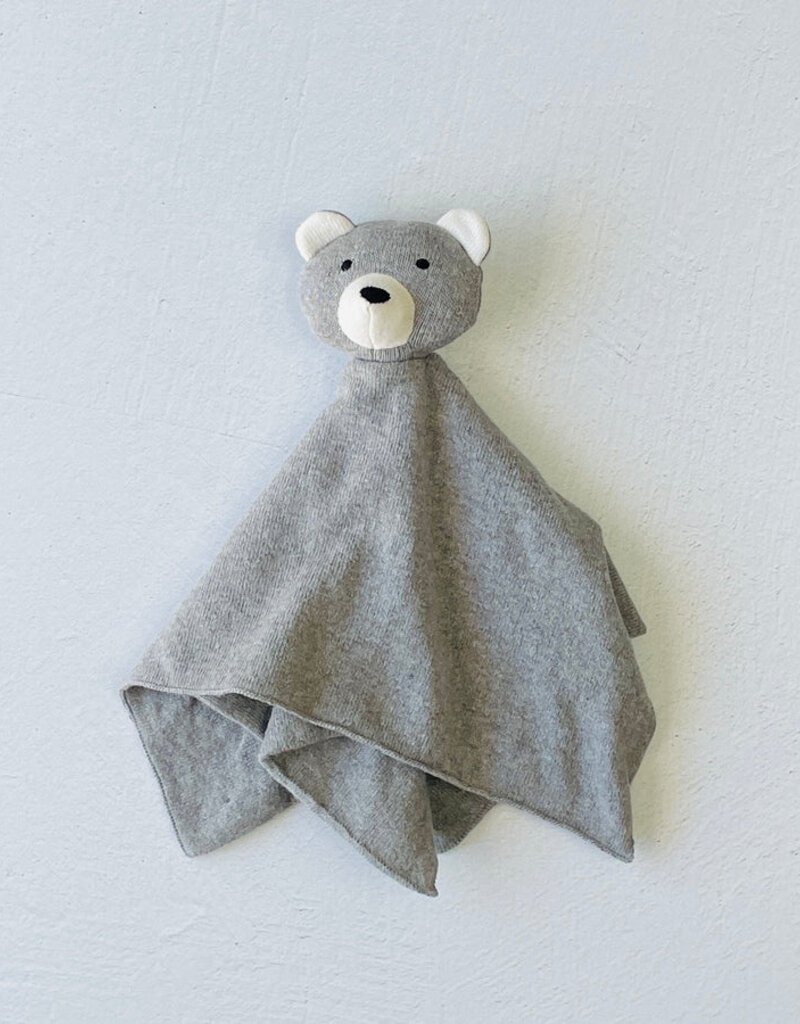 Viverano Bear Organic Lovey Security Blanket Cuddle Cloth Grey