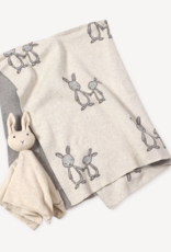 Viverano Bunny Mommy and Me Jacquard Knit Baby Blanket/Lovey Gift Set