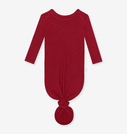 Posh Peanut SALE Solid Ribbed Dark Red Knotted Gown 0/3M