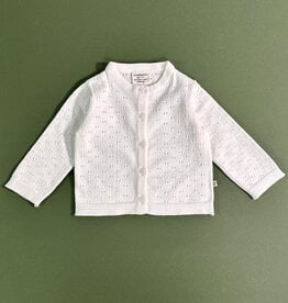 Viverano Dove White Pointelle Knit Cardigan