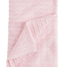 little english Cable Knit Blanket Light Pink