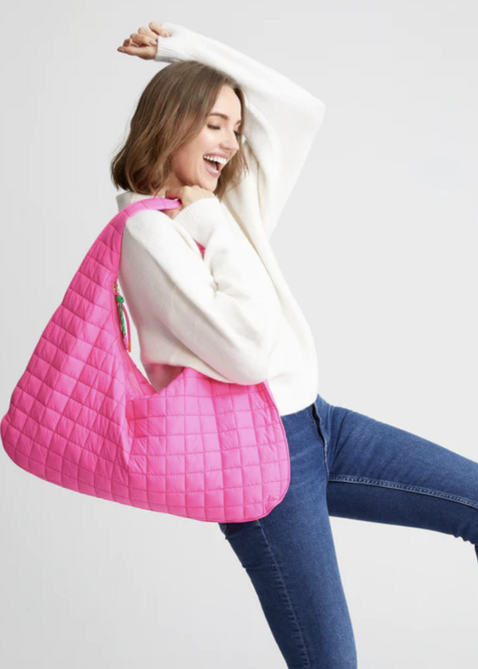 Shiraleah Ezra Hobo Quilted Magenta