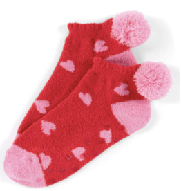 Shiraleah SALE Hearts Home Socks Red