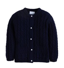 little english Classic Cashmere Blend Cardigan Navy
