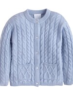 Little English SALE. Classic Cashmere Cardigan Light Blue