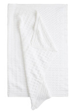little english Cable Knit Blanket White