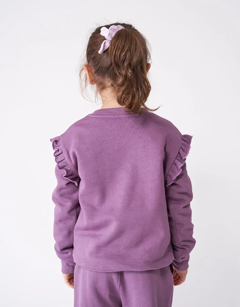 Batela Sweatshirt w/Shoulder Ruffles Grape