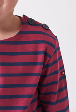 L/S Magenta Navy Stripe Tee