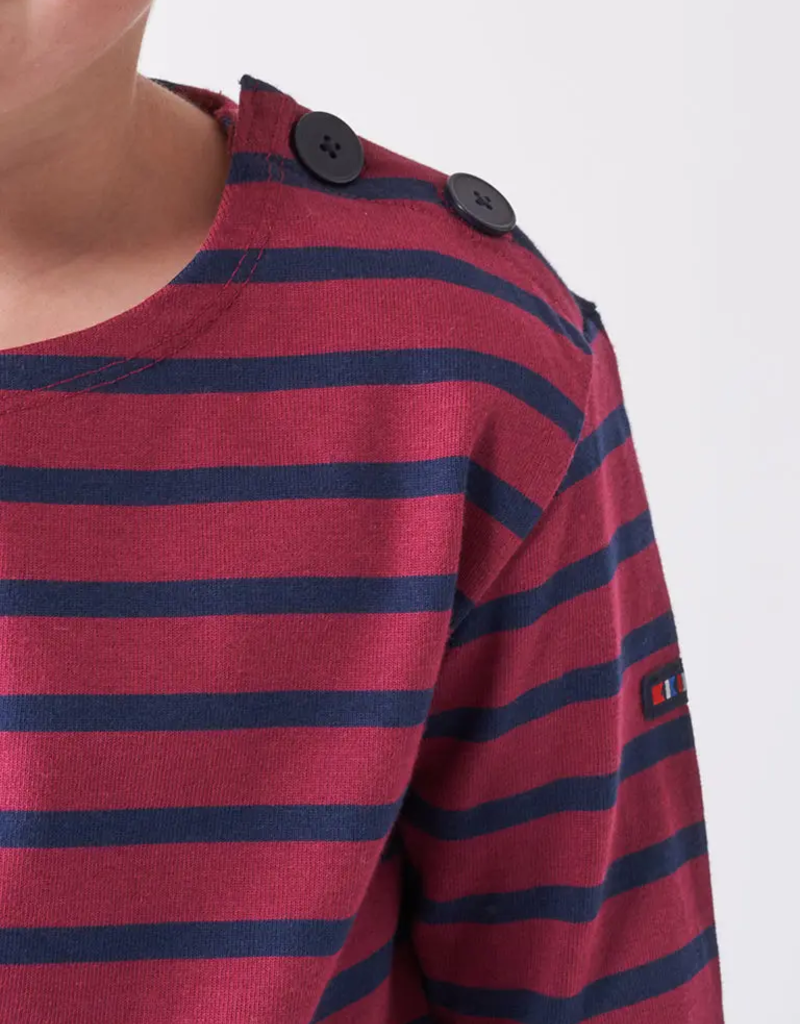 L/S Magenta Navy Stripe Tee