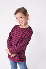 L/S Magenta Navy Stripe Tee