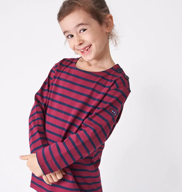 SALE L/S Magenta Navy Stripe Tee