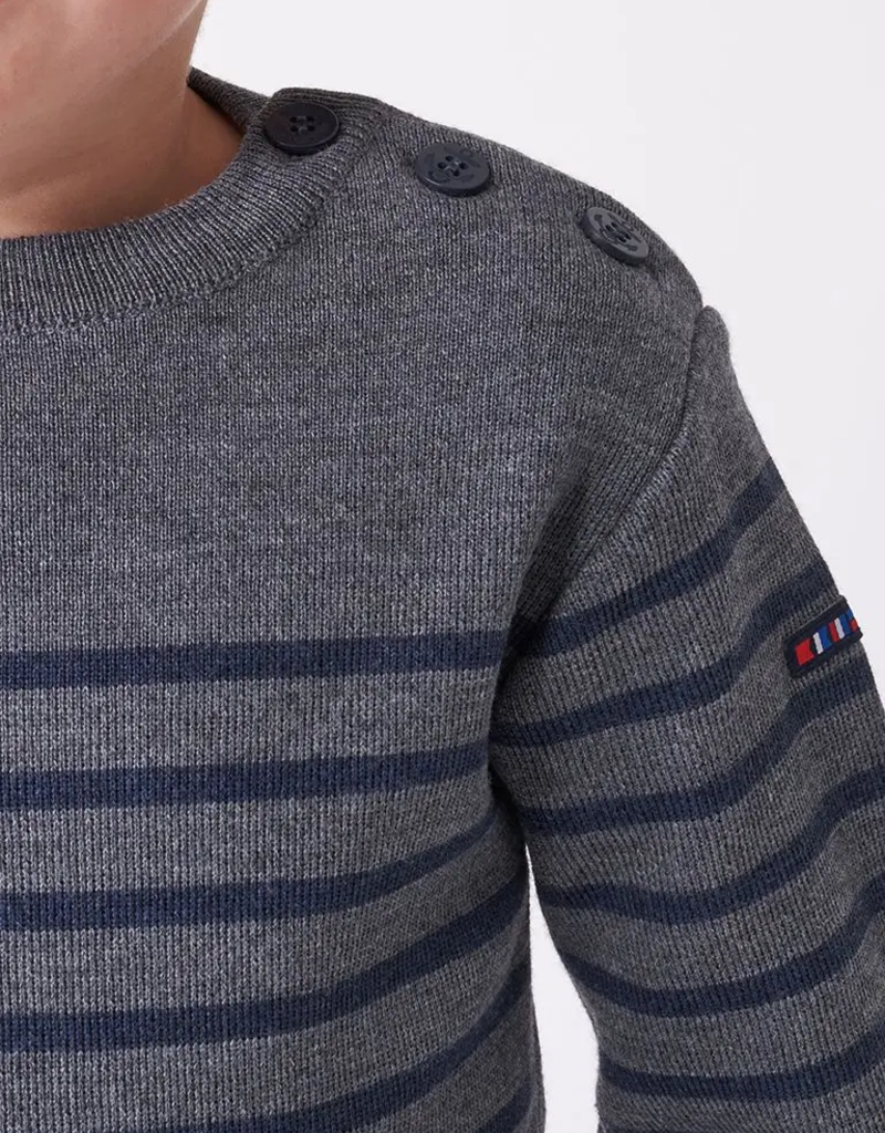 Batela Navy Striped Wool Sweater