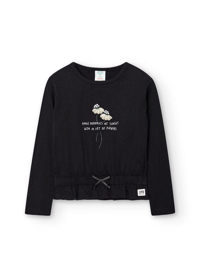 Black Knit Tee Lets Make Memories