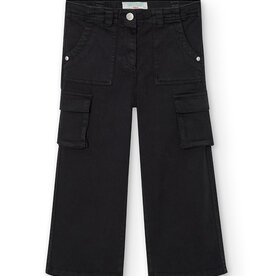 Boboli Black Stretch Twill Pants w/Side Pockets