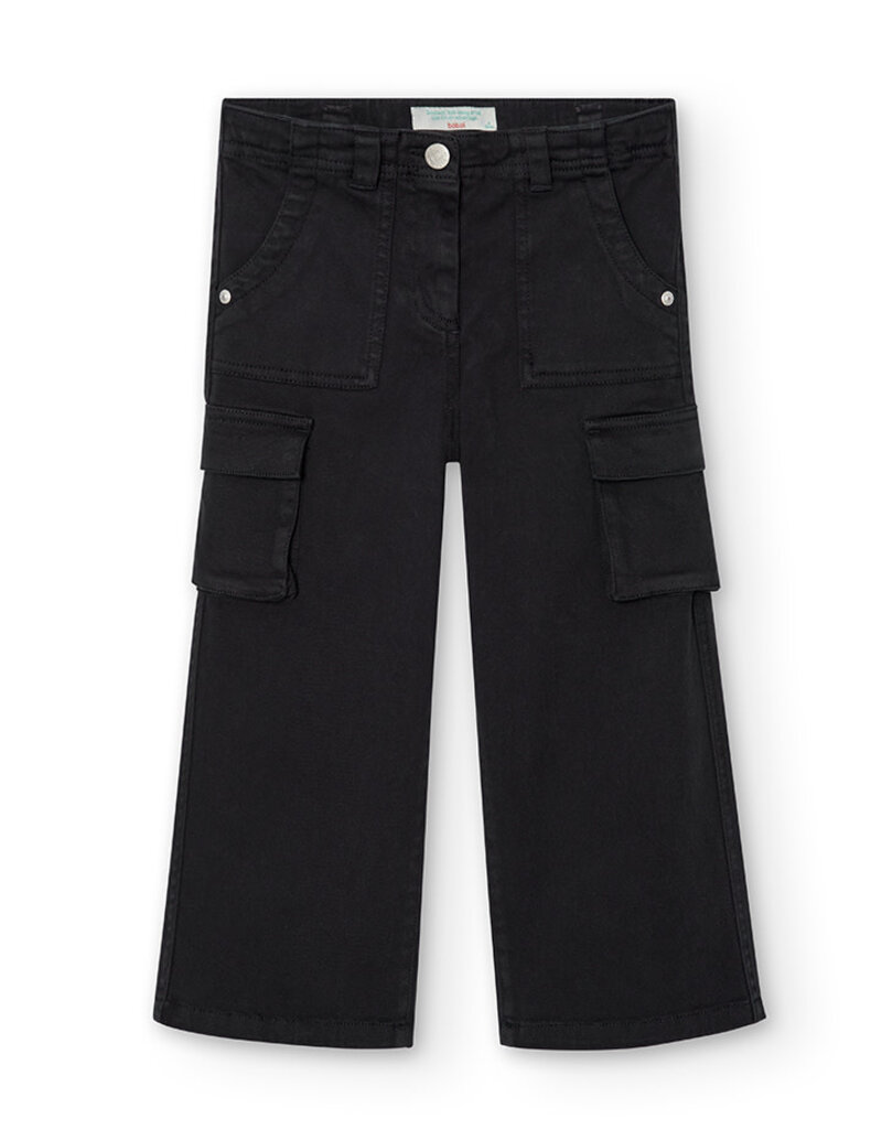 Boboli Black Stretch Twill Pants w/Side Pockets