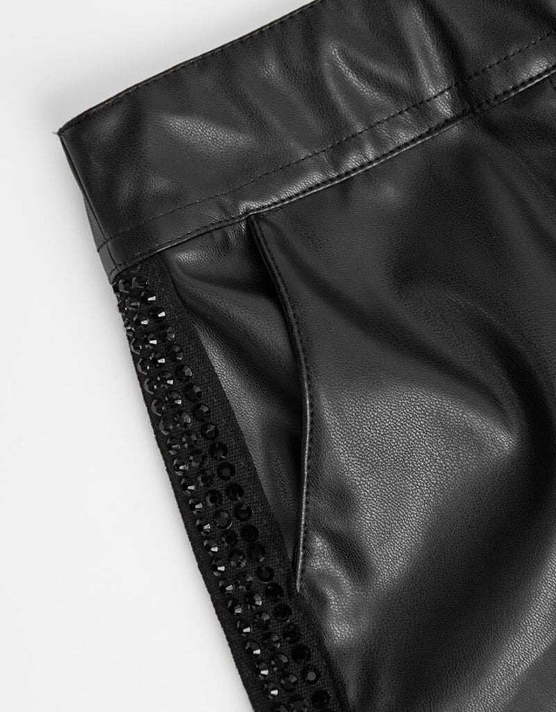 Boboli Faux Leather Black Shorts