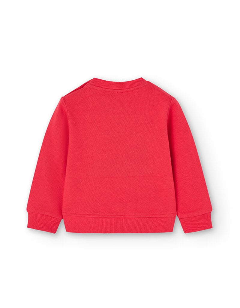 Boboli Girls Fleece Sweatshirt Red w/Flowers