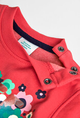 Girls Fleece Sweatshirt Red w/Flowers
