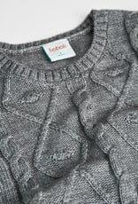 Boboli Gray Cable Knit Sweater Dress w/Ruffles
