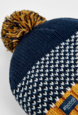 Boboli Knit Hat Mustard Jacquard Herringbone