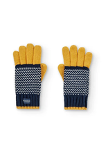 Boboli Knit Gloves Mustard Jacquard Herringbone