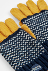 Boboli Knit Gloves Mustard Jacquard Herringbone