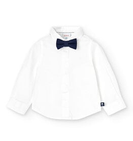 Boboli SALE White Dress Shirt w/Navy Bow Tie