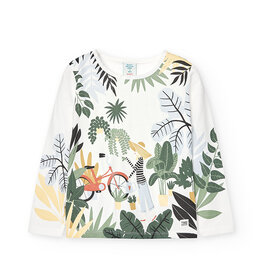 SALE Knit White  Top w/Print