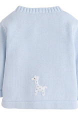 little english Lt Blue Giraffe Crochet Sweater