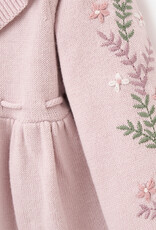 Elegant Baby Violet Embr Sleeve Knit Dress