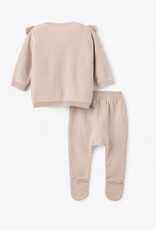 Elegant Baby Pony Meadow Heart Sweater Pant Set Taupe