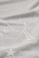 Elegant Baby Elephant Embroidery Blanket Grey