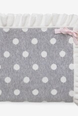 Elegant Baby Grey Dot w/Ruffle Blanket 30x40