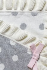 Elegant Baby Grey Dot w/Ruffle Blanket 30x40