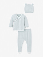 Elegant Baby Blue Cashmere Kimono Set