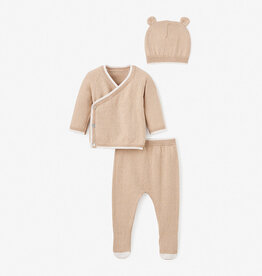 Elegant Baby Taupe Cashmere Kimono Set