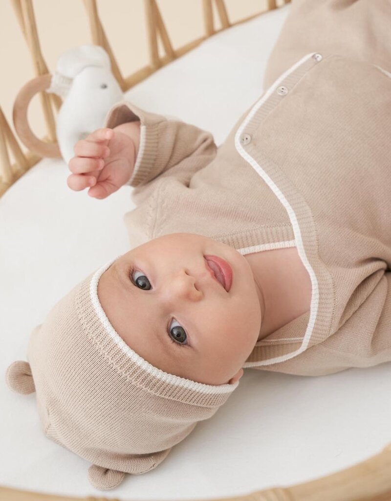 Elegant Baby Taupe Cashmere Kimono Set