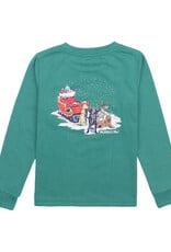 Properly Tied Sleigh Dogs LS Teal Tee
