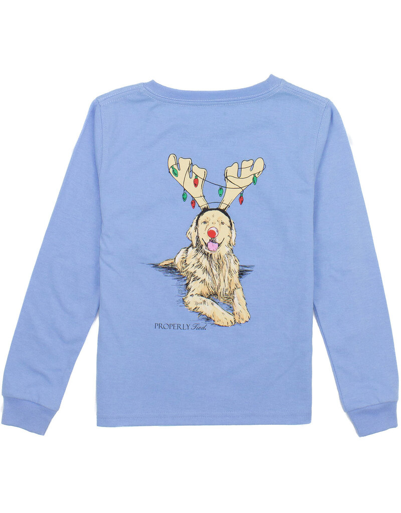 Properly Tied Golden Holiday L/S Light Blue Tee