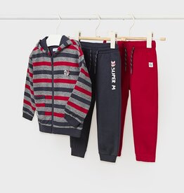 Mayoral SALE Red Zip Up Sweatshirt w/ 2 Pants