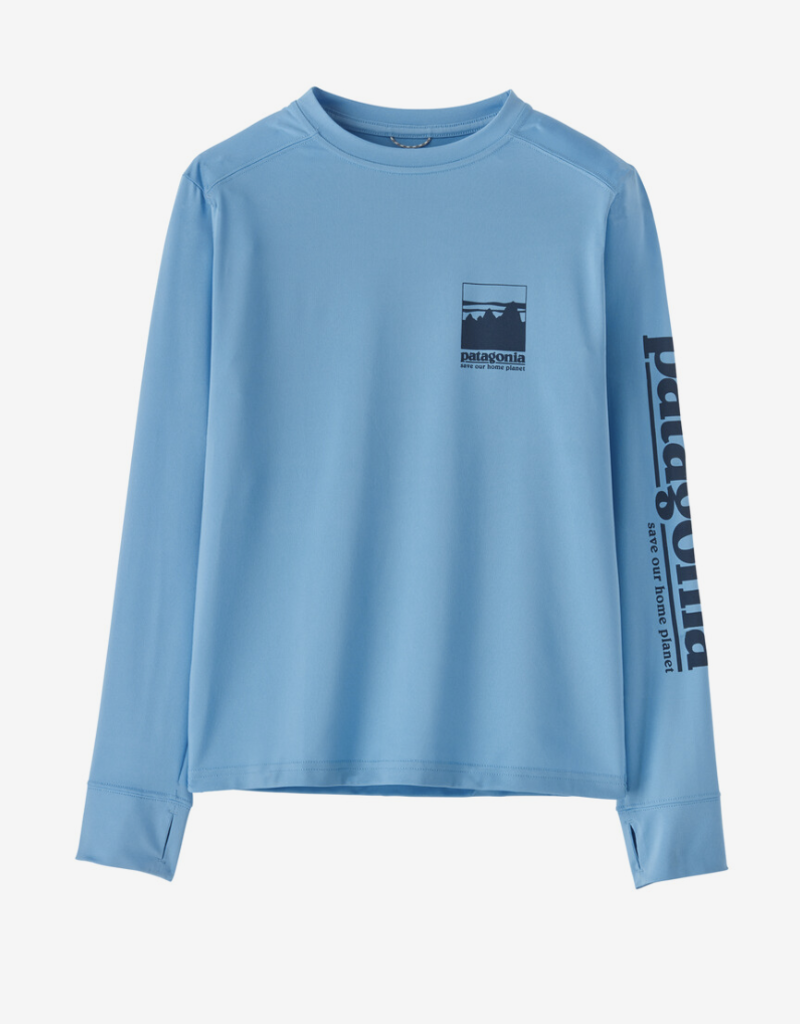 Patagonia Ks L/S Capilene Silkweight T-Shirt Alpine Icon: Lago Blue