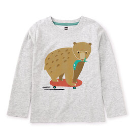 Tea Collection SALE Baby Bear Skatin Graphic Tee Light Grey