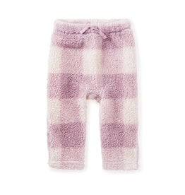 Tea Collection SALE Teddy Fleece Baby Pants Buffalo Plaid Pink