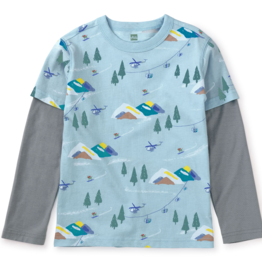 Tea Collection SALE Printed Layered Sleeve Tee French Alps
