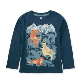 Tea Collection SALE Mountain Goats Graphic Tee Bedford Blue
